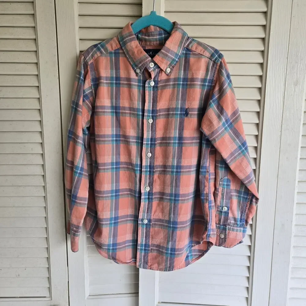 Ralph Lauren Boys Long Sleeve Button Down Shirt Size 5